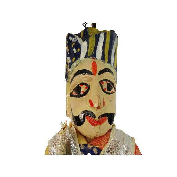 Indian Vintage Rajasthani Kathputli Puppet Folk Art Doll India Male Raja King - Picture 3 of 15